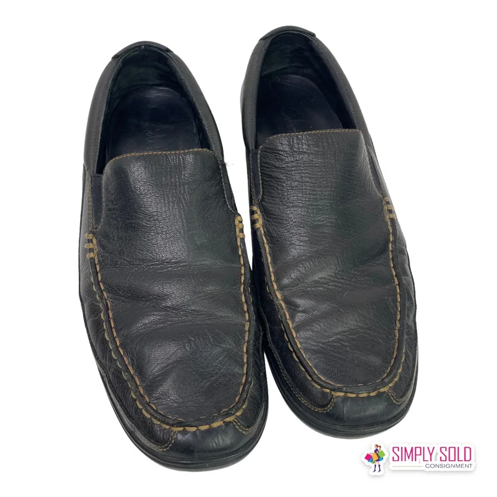 Cole Haan‎ Men's Driving Loafers Shoes Black Leather Slip-On Closed-Toe Sz 10M